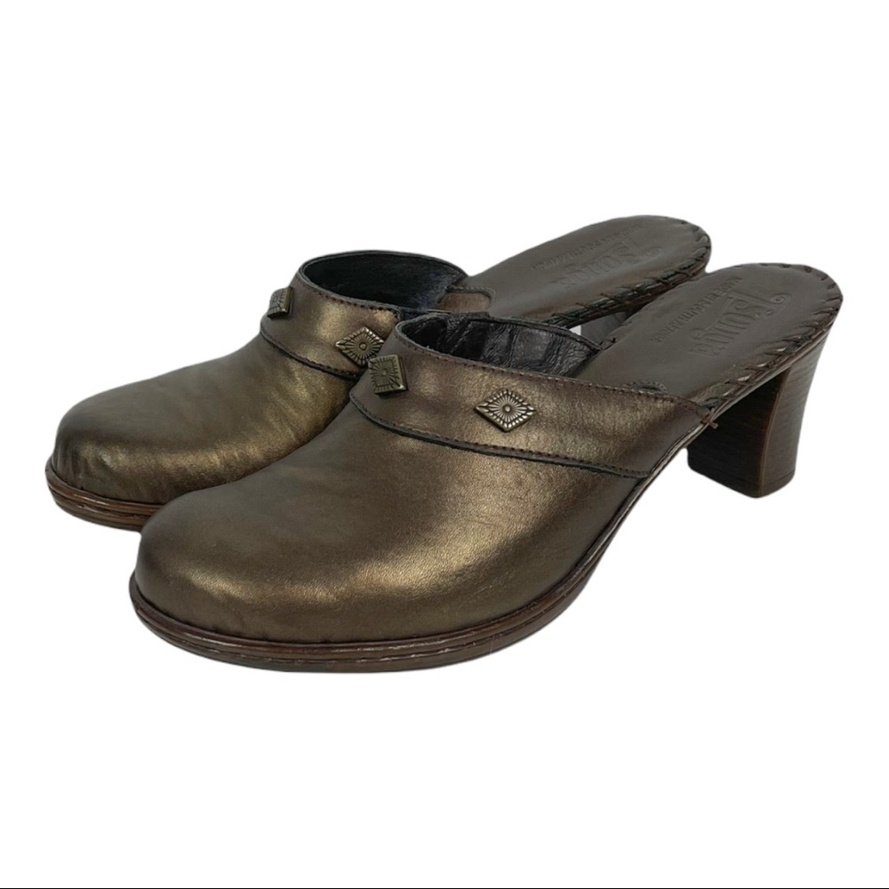 Tsonga Bronze Mules Heels With Accents Size 41